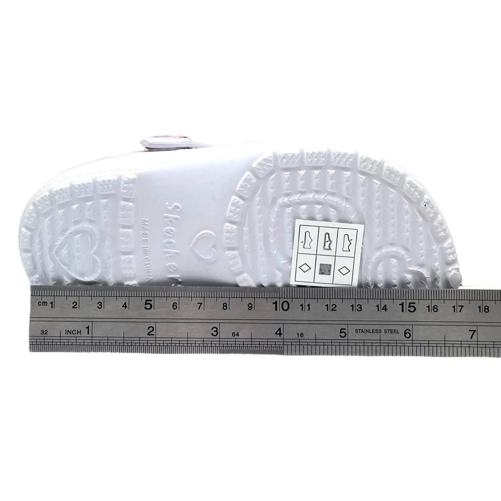 Skechers Toddler Girls Faux Fur Slip On‎ Clogs Size 9 White Pink Warm Comfort
